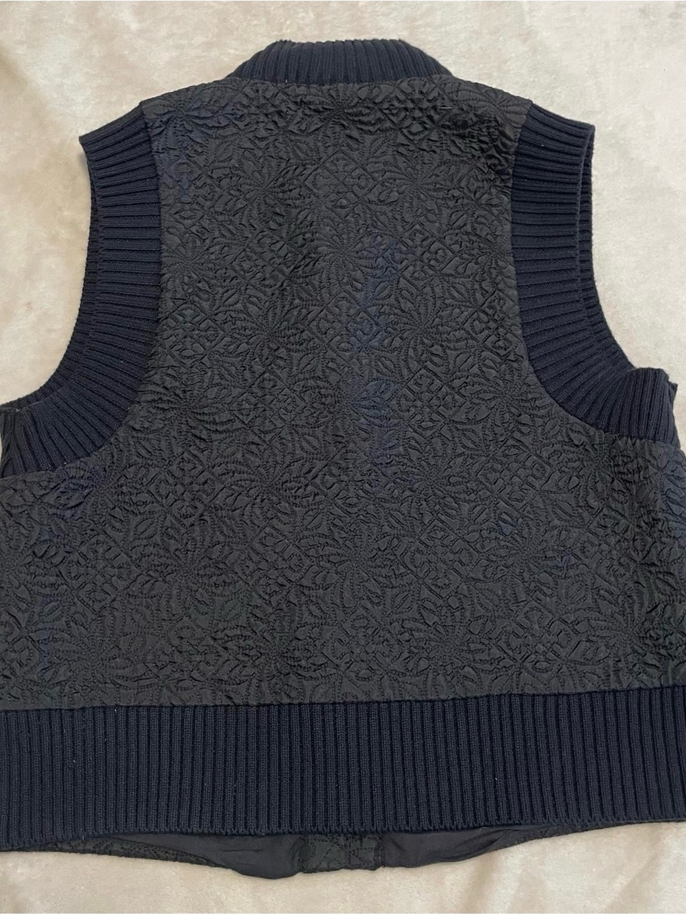 Anthropologie Black Quilted Button-Front Vest - Picture 3 of 5